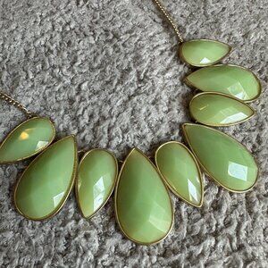 Green & gold statement necklace Charlotte Russe